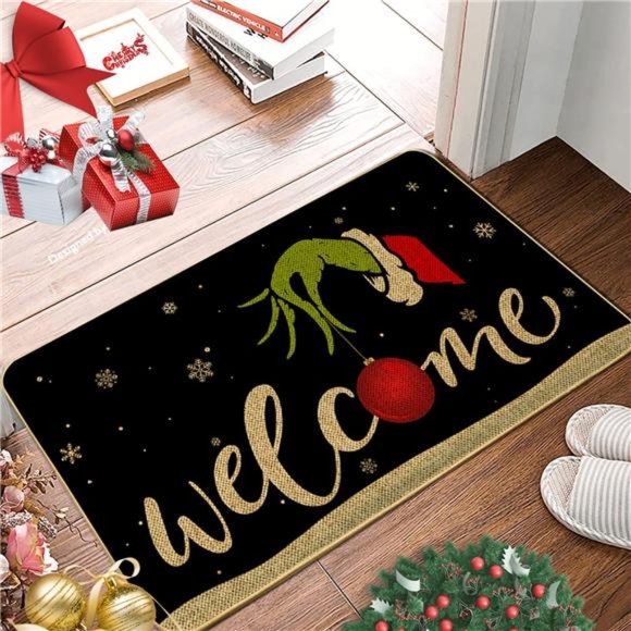 Christmas Door Mat Xmas Welcome Merry Christmas Mat Non-Slip and Washable - Picture 3 of 5